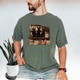 Cats Antique Books Academia Library Aesthetic Bookworm Men's Comfort Colors T-Shirt Moss