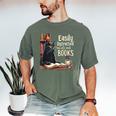 Cats And Books Book & Cat Lover Easily Distracted By Men's Comfort Colors T-Shirt Moss