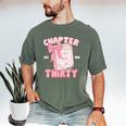 Chapter Thirty Est 1995 Cute 30th Birthday Book Bow Coquette Men's Comfort Colors T-Shirt Moss