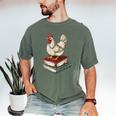 Chicken Books Back To School First Day Of School Boys Girls Men's Comfort Colors T-Shirt Moss Chicken Books Back To School First Day Of School Boys Girls Men's Comfort Colors T-Shirt Moss