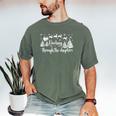 Christmas Book Lover Santa Dashing Through One More Chapter Men's Comfort Colors T-Shirt Moss