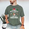 Christmas Tee Most Likely To Read A Book On Christmas Men's Comfort Colors T-Shirt Moss