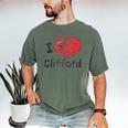 Clifford The Big Red Dog I Heart Clifford Childrens Books Men's Comfort Colors T-Shirt Moss Clifford The Big Red Dog I Heart Clifford Childrens Books Men's Comfort Colors T-Shirt Moss