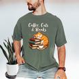 Coffee Cats & Books Lover For Women & Girls Coffee Men's Comfort Colors T-Shirt Moss Coffee Cats & Books Lover For Women & Girls Coffee Men's Comfort Colors T-Shirt Moss