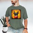 Colorful Sketch Oil Painting Of A Bat Reading Book Men's Comfort Colors T-Shirt Moss Colorful Sketch Oil Painting Of A Bat Reading Book Men's Comfort Colors T-Shirt Moss