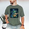 Cool Magical Book With Wizard Turtle For Adults And Kids Men's Comfort Colors T-Shirt Moss