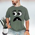 Creepy Face Carrot Halloween Book Character Costume Men's Comfort Colors T-Shirt Moss