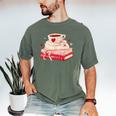 Cute Books And Coffee Crochet Valentines Day Tee For Couples Men's Comfort Colors T-Shirt Moss Cute Books And Coffee Crochet Valentines Day Tee For Couples Men's Comfort Colors T-Shirt Moss
