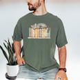 Cute Cat Sleeping On Books Men's Comfort Colors T-Shirt Moss