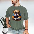 Cute Dog English Bulldog Reading Book Men's Comfort Colors T-Shirt Moss Cute Dog English Bulldog Reading Book Men's Comfort Colors T-Shirt Moss