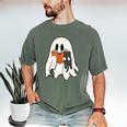 Cute Ghost Cat Reading Book Spooky Season Halloween Costume Men's Comfort Colors T-Shirt Moss Cute Ghost Cat Reading Book Spooky Season Halloween Costume Men's Comfort Colors T-Shirt Moss