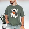 Cute Ghost Reading Book Spooky Season Halloween Costume Kids Men's Comfort Colors T-Shirt Moss