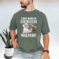 Cute Glasses Read Books & Pet My Maltese Lover Men's Comfort Colors T-Shirt Moss