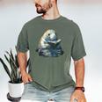 Cute Manatee Reading Book Bookworm Readers Manatee Lover Men's Comfort Colors T-Shirt Moss