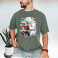 Cute Polar Bear Is Reading a Book Reading Polar Bear Men's Comfort Colors T-Shirt Moss Cute Polar Bear Is Reading a Book Reading Polar Bear Men's Comfort Colors T-Shirt Moss
