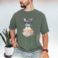 Cute Reading Bunny With Glasses Books Reader Book Bookworm Men's Comfort Colors T-Shirt Moss