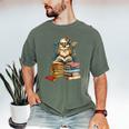 Cute Reading Chicken With Glasses Books Bookworm Reader Book Men's Comfort Colors T-Shirt Moss