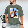 David And Goliath Bible Book Samuel King David Anime Manga Men's Comfort Colors T-Shirt Moss
