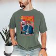 Dead Roast Coffee Comic Book Cover Style Skeleton Barista Men's Comfort Colors T-Shirt Moss