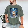 Deer Reads Book Women Girls Reindeer Men's Comfort Colors T-Shirt Moss