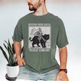Defend Your Local Library Knight Cat Rider Book Lover Men's Comfort Colors T-Shirt Moss