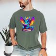 Dragon Reading a Book Bookworm Book Men's Comfort Colors T-Shirt Moss