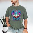 Dragon Reading Book Lover Men's Comfort Colors T-Shirt Moss