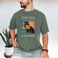 Drink Coffee Read Books Dismantle Systems Of Oppression Cat Men's Comfort Colors T-Shirt Moss