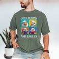 Eagle Love Reading And Eagles Child Book Lover Men's Comfort Colors T-Shirt Moss Eagle Love Reading And Eagles Child Book Lover Men's Comfort Colors T-Shirt Moss