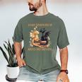 Easily Distracted By Books & Dragons Librarian Book Lover Men's Comfort Colors T-Shirt Moss