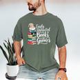 Easily Distracted By Books And Gnomes Men's Comfort Colors T-Shirt Moss