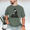 Emily Dickinson Reading A Book Men's Comfort Colors T-Shirt Moss Emily Dickinson Reading A Book Men's Comfort Colors T-Shirt Moss