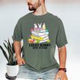Every Bunny Loves To Read Easter Cute Reading Books Lover Men's Comfort Colors T-Shirt Moss