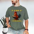 F-CAW-F I'm Reading Chicken Book Lover Introvert Meme Men's Comfort Colors T-Shirt Moss