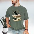 Fantasy Drama Tragedy Cat Book Lover Reading Humor Men's Comfort Colors T-Shirt Moss Fantasy Drama Tragedy Cat Book Lover Reading Humor Men's Comfort Colors T-Shirt Moss