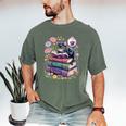 Fantasy Drama Tragedy Cute Cat Book Lover Readers Librarians Men's Comfort Colors T-Shirt Moss
