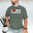 Fun I Love My Library Book Reader Bookworm Librarian Costume Men's Comfort Colors T-Shirt Moss Fun I Love My Library Book Reader Bookworm Librarian Costume Men's Comfort Colors T-Shirt Moss