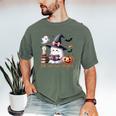 Ghost Reading Book Coquette Bow Halloween Girl Toddler Kid Men's Comfort Colors T-Shirt Moss