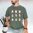 Ghosts Wearing Santa Hats Reading Books Christmas Book Lover Men's Comfort Colors T-Shirt Moss Ghosts Wearing Santa Hats Reading Books Christmas Book Lover Men's Comfort Colors T-Shirt Moss