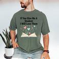 If You Give Me A Student I Will Love Them Book Magic Premium Tri-Blend Men's Comfort Colors T-Shirt Moss