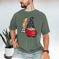 Gnome Read Reading Book Librarian Across America Women Kids Men's Comfort Colors T-Shirt Moss