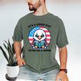 A Good Day To Read a Book Reading Eagle With American Flag Men's Comfort Colors T-Shirt Moss