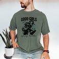 Good Girls Read Spicy Skeleton Book Club Men's Comfort Colors T-Shirt Moss