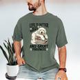 Great Pyrenees Dog Breed Life Is Better With Books And Great Men's Comfort Colors T-Shirt Moss