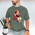 Guinea Pig Reading Books Matching Bookworm Readers Librarian Men's Comfort Colors T-Shirt Moss
