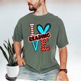 I Heart Books Love Reading Red And Stripe Animated Cat For Men Women Girls Kids Men's Comfort Colors T-Shirt Moss I Heart Books Love Reading Red And Stripe Animated Cat For Men Women Girls Kids Men's Comfort Colors T-Shirt Moss
