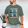 Hedgehog Love Reading And Hedgehogs Child Book Lover Men's Comfort Colors T-Shirt Moss