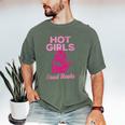 Hot Girls Read Books Cute Book Reader Women Men's Comfort Colors T-Shirt Moss