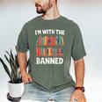 I'm With The Banned Librarian Banned Book Lover Reader Men's Comfort Colors T-Shirt Moss