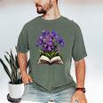 Irises Flowers Book Iris Floral Men's Comfort Colors T-Shirt Moss